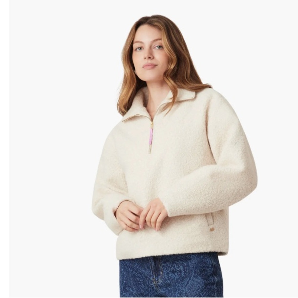 NWT Scotch & Soda Women’s quarter zip pullover sweater small in ivory